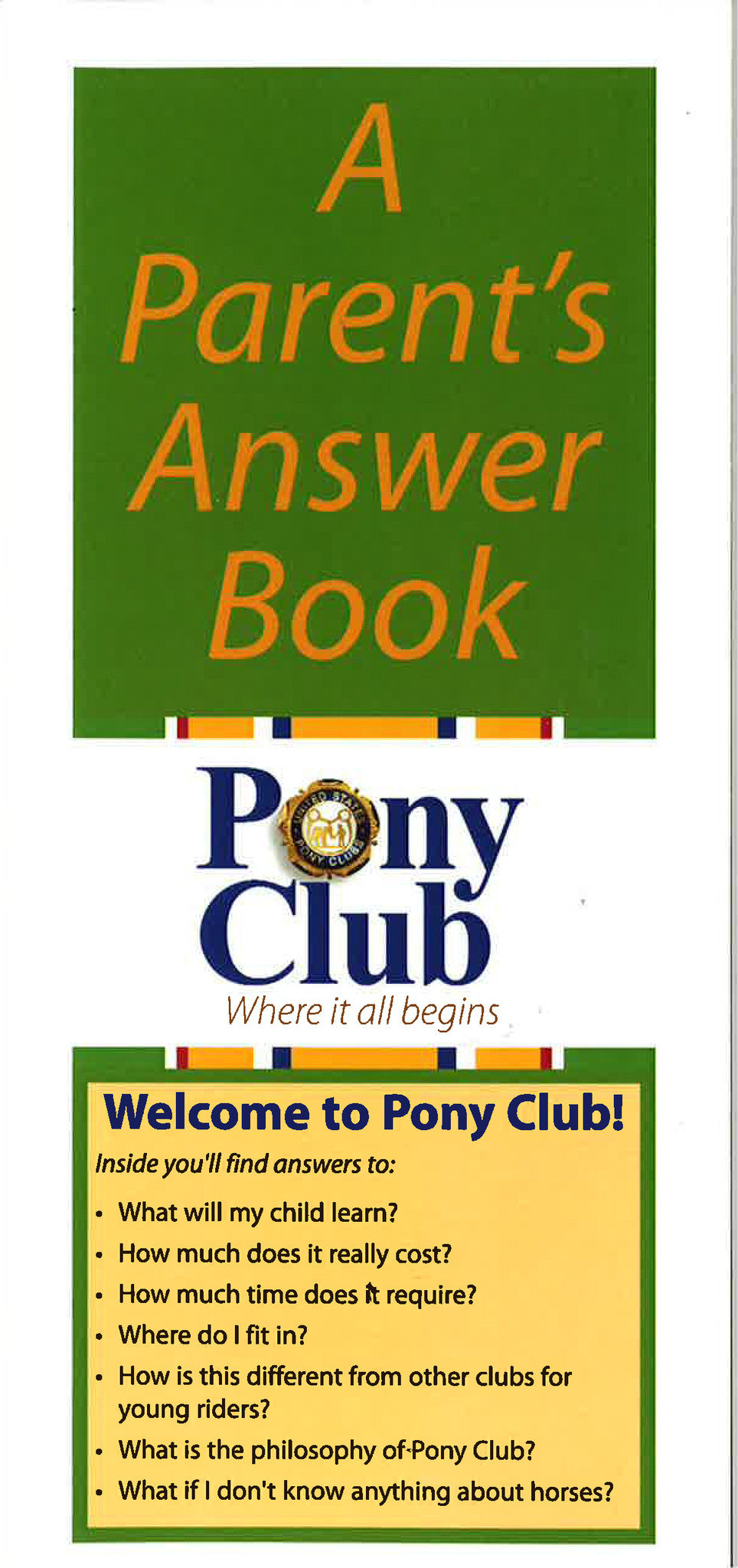 Pony Club Parent Answer Book